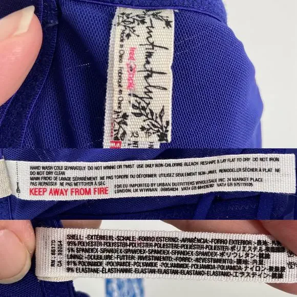 NWT Intimately Free People Magic Hour Velvet Bra Blue Strappy Bralette Size XS - Picture 5 of 7